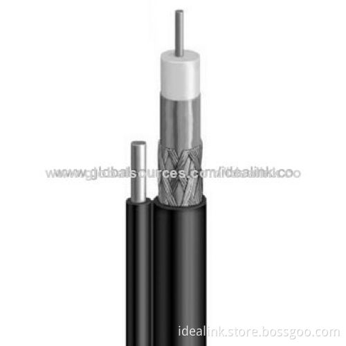 Coaxial Cable with Messenger, CCTV and PVC Jacket, Copper/CCS Conductor, 1,000ft